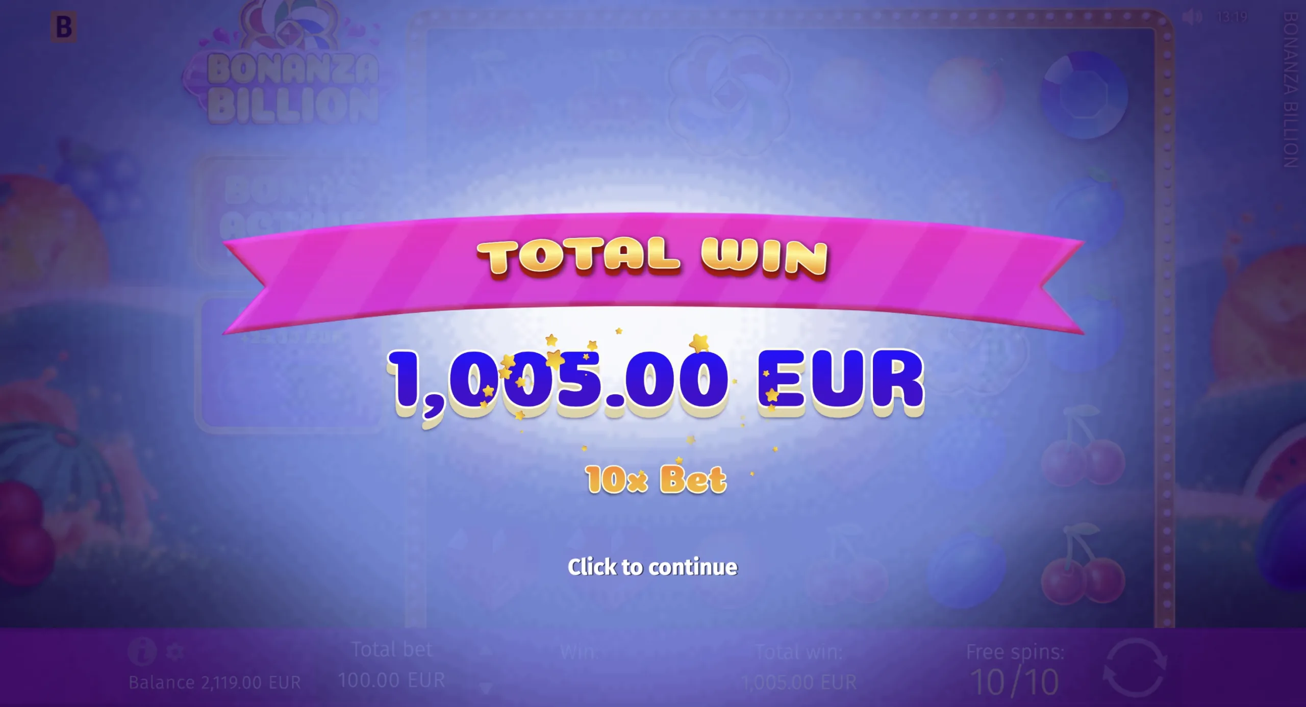 Multiplier symbol landing in Bonanza Billion slot